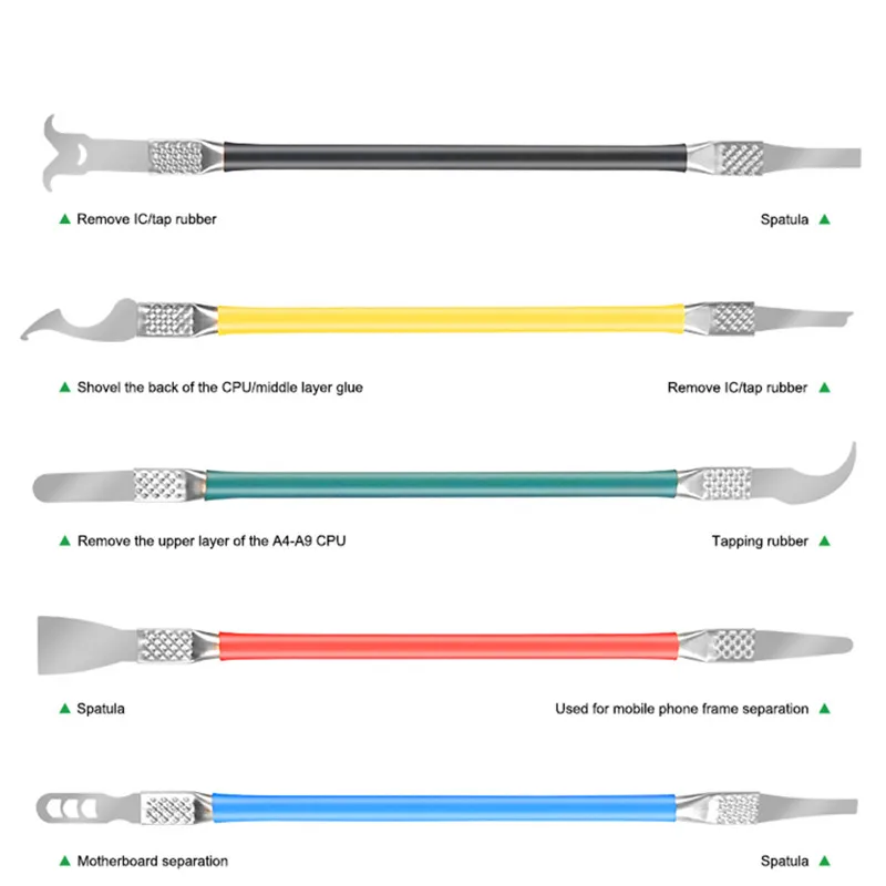 RELIFE RL-049B CPU Glue Removal Crowbar Set for Mobile Phone Repair Double-side Flexible and Thin Degumming Stick Kit