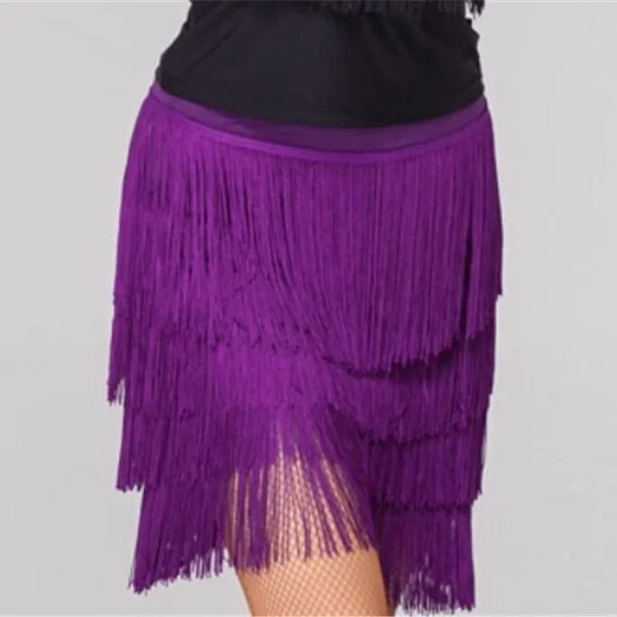 

Women's Vibrant Fringe Dance Skirt 4-Tier Tassel Mini Skirt Latin Dance Skirt for Women Salsa, Ballroom, Performance Wear