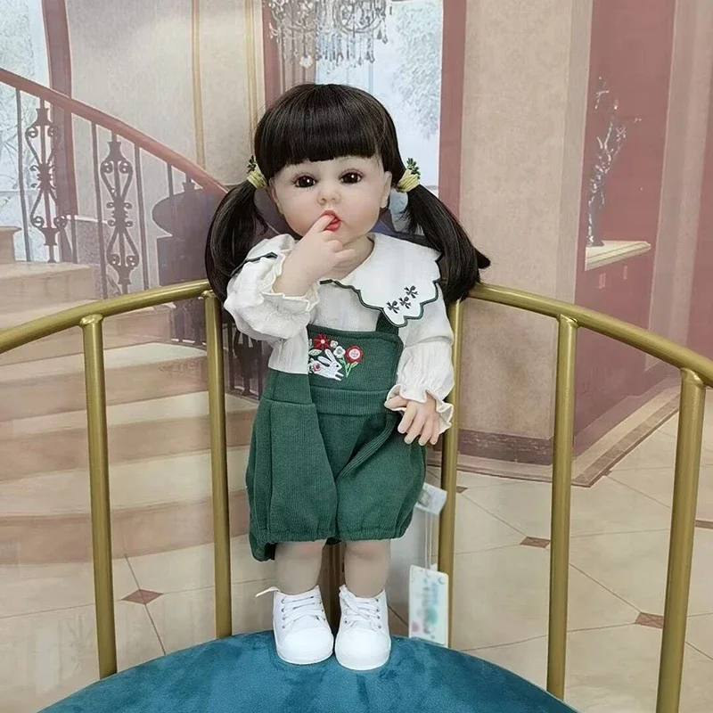 

55CM Erin full Body Reborn Toddler Girl Doll Lifelike Real Baby Doll with Romper Soft Touch body Christmas Gift for Children