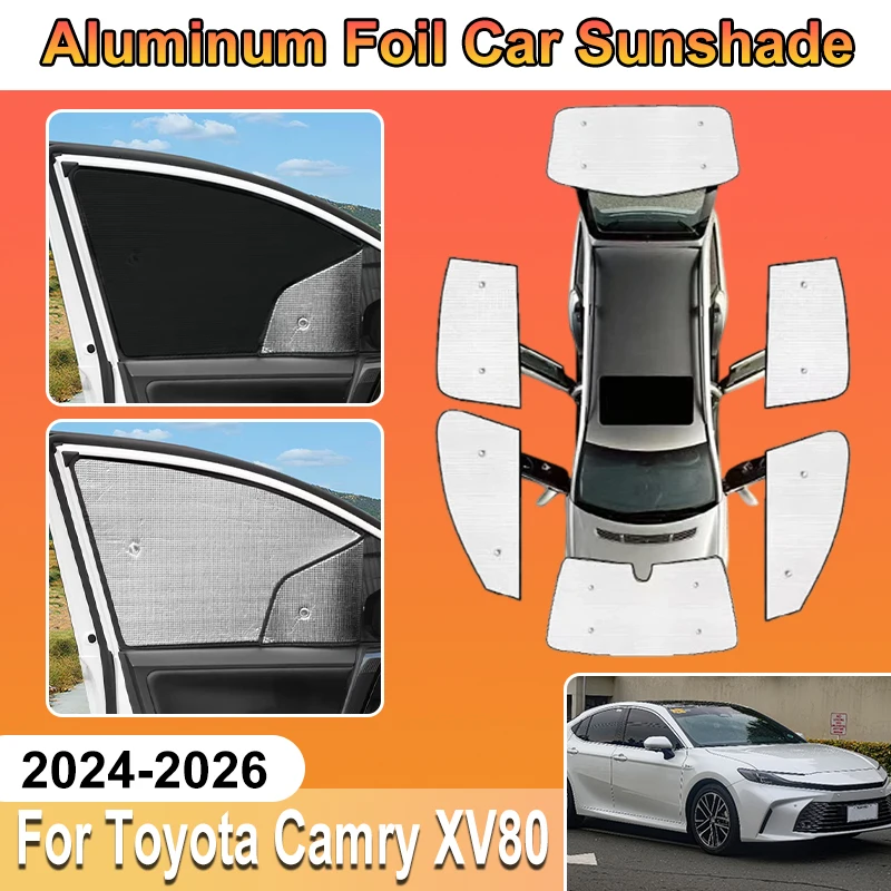 

For Toyota Camry XV80 2025 2024 2023 Accessories Car Aluminum Foil Windshield Sun Shades Covers UV Protector Heat Shield Baffle