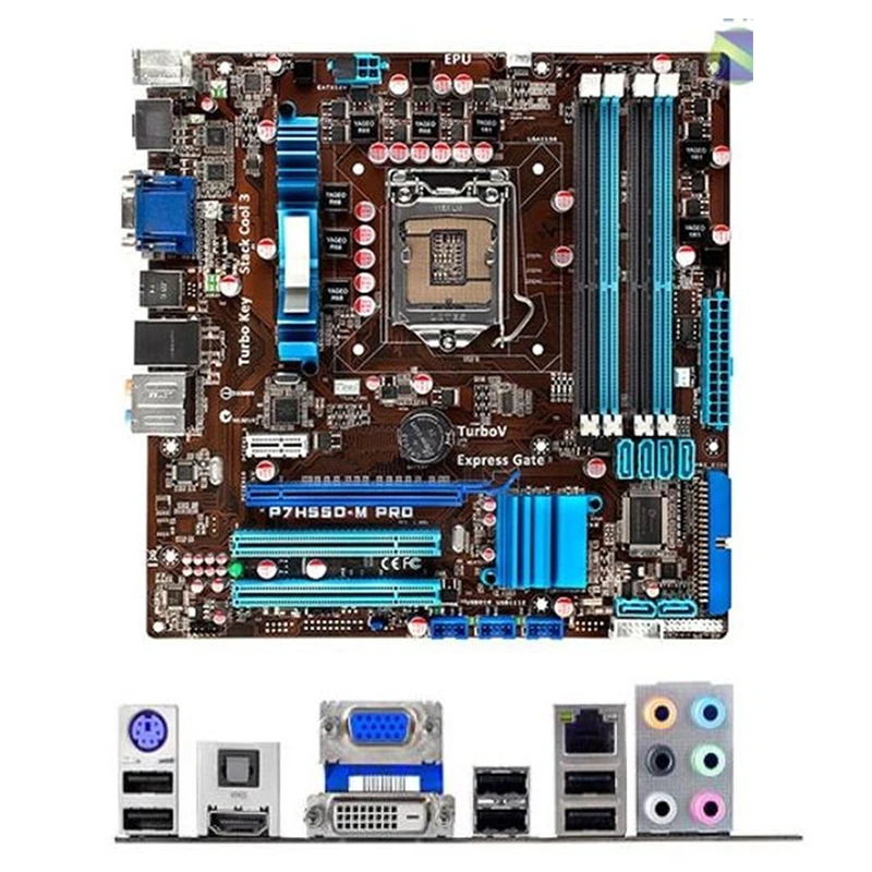 For Intel H55 P7H55D-M PRO motherboard Used original LGA1156 LGA 1156 DDR3 16GB USB2.0 SATA2 Desktop Mainboard