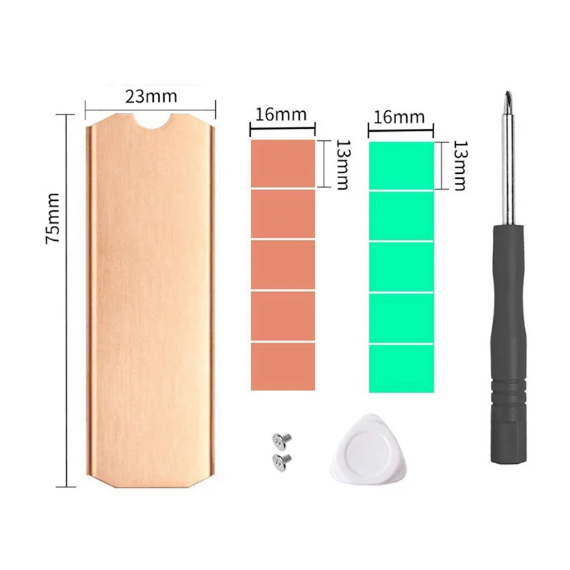 Copper M.2 SSD HeatSink Hard Disk Cooler with Thermal Solid State Disk Radiator 0.5mm for M.2 2280 NVMe SSD,TN80JAS