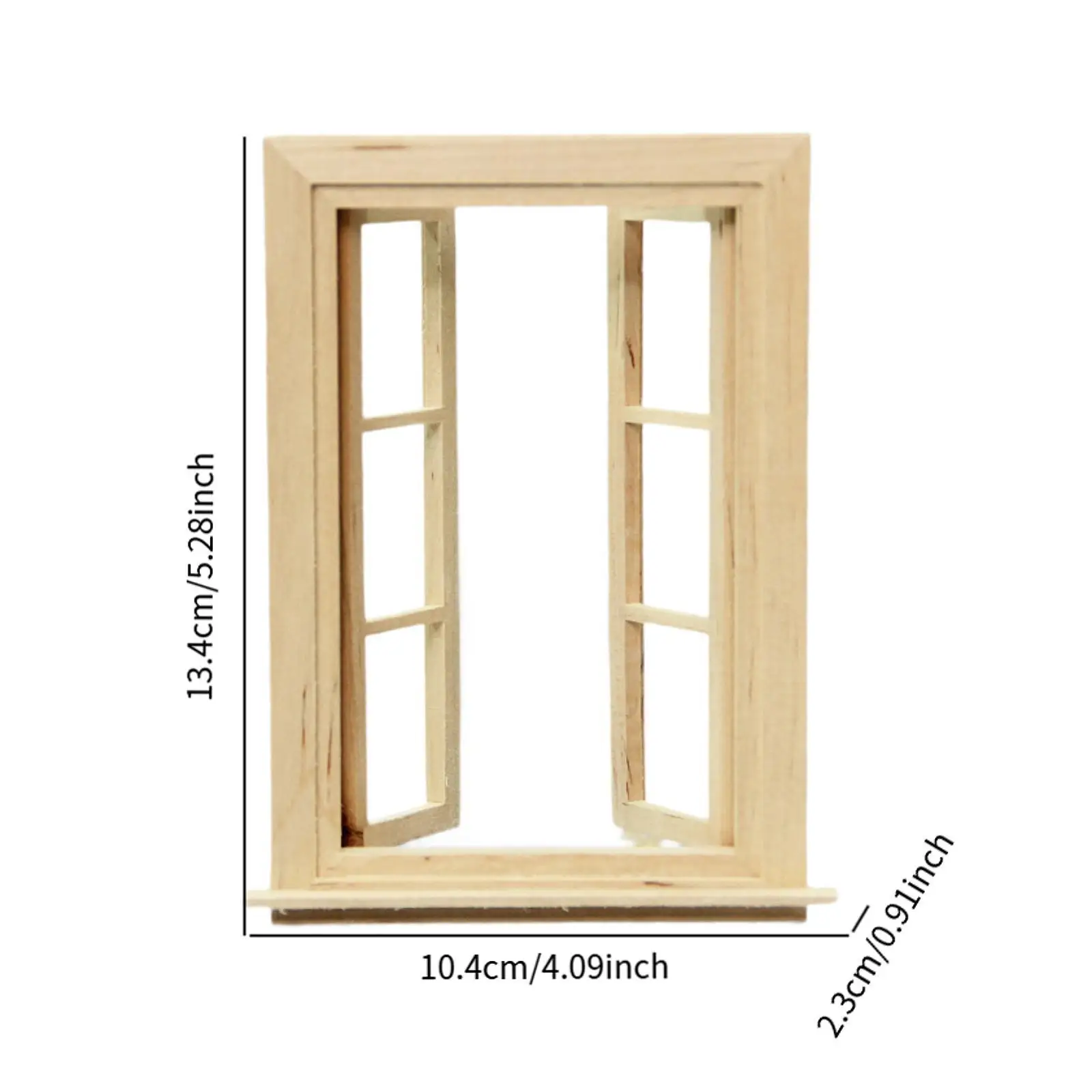 1:12 schaal poppenhuis raam dubbel openend raammodel voor woonkamer keuken