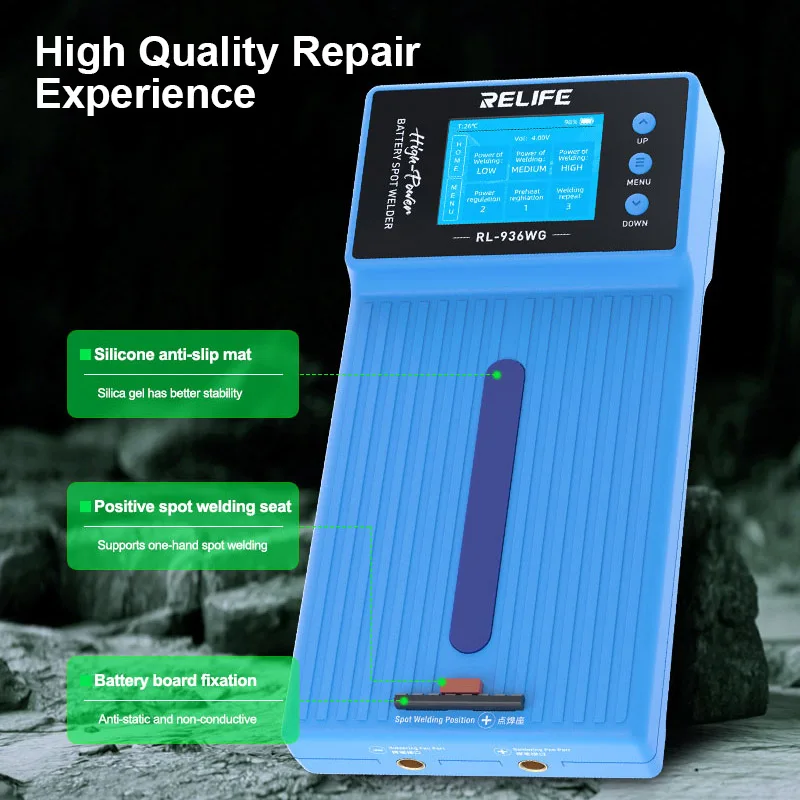 RELIFE RL-936WG Battery Spot Welding Machine High Power 650A Three-level Preset Double Pulse Spot Welding Repair Tools