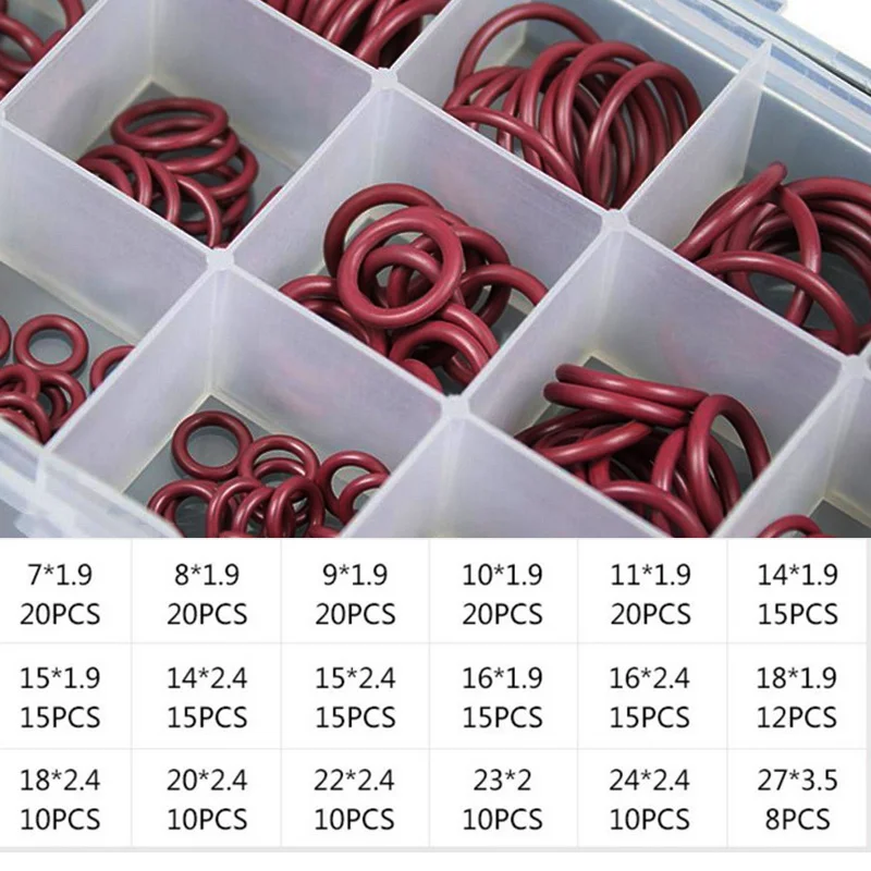 O Ring Set Seal Kit R134a R12  HNBR Rubber O-Rings Assortment For Car Automotive Air Conditioner A/C System Repair Tool