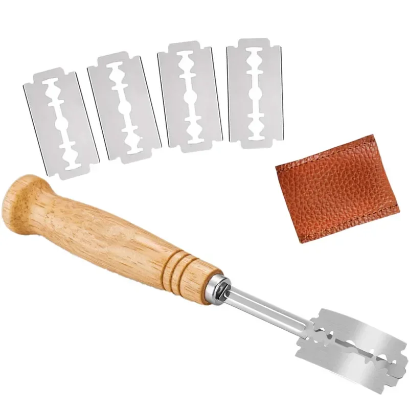 

Bread Lame with 5 Blades Bakers Lame Slashing Tool Dough Making Slasher Baking Sour Bread Starter Jar Scoring Knife Razor Cutter