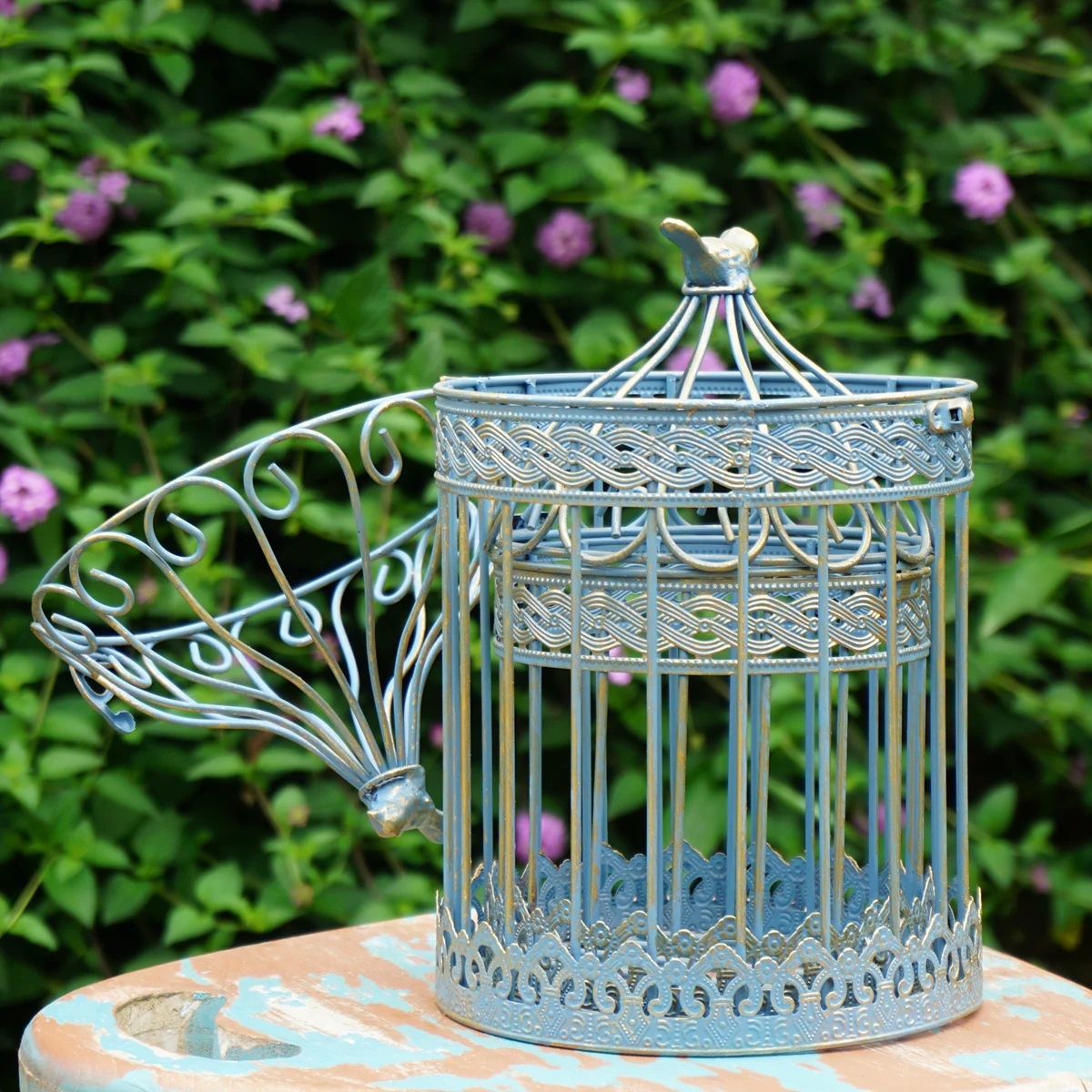 Set 2 Pieces Home and Garden Iron Vintage Bird Cage Decoration