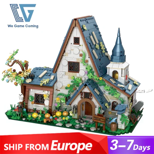 Anneaux de film MOC, 2666 pièces, blocs de construction de maison magique de sorcière, modèle de Villa avec vue sur la rue, jouets à assembler, cadeau d'halloween pour enfant