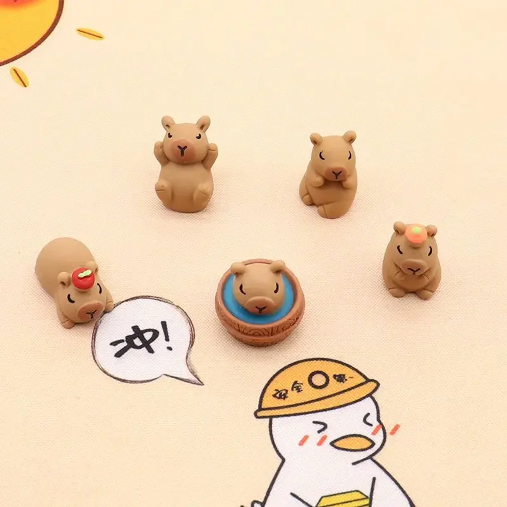 30PCS 3D Capybara Figurines Capybara Party Favors Cute Animal DIY Ornament Supplies for Kids Capybara Home Decoration Ornament