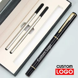 Coffret cadeau publicitaire professionnel, logo personnalisé, stylo de signature en métal pour bureau, étudiant, papeterie, vente en gros, nom gravé