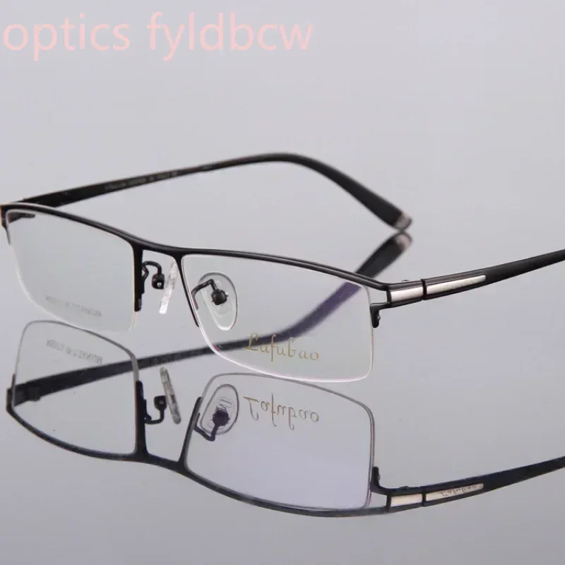 Occhiali da lettura in titanio con montatura grande da 55 mm, moda business, semi-senza montatura, per sopracciglia, miopia, ipermetropia, occhiali da lettura di alta qualità