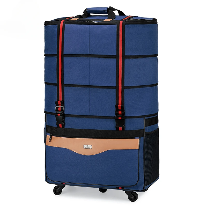 New Oxford Cloth Large Capacity Rolling Luggage Bag Folding Trolley Suitcase Travel Bag Abroad To Study Lightweight Luggage