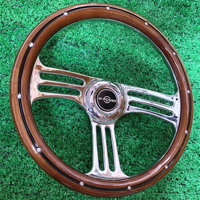 For Santana Retro Peach Wood Solid Wood 14 inch for Car Modification Pusan Old Jetta Zhijun Beidou Star Universal Steering Wheel