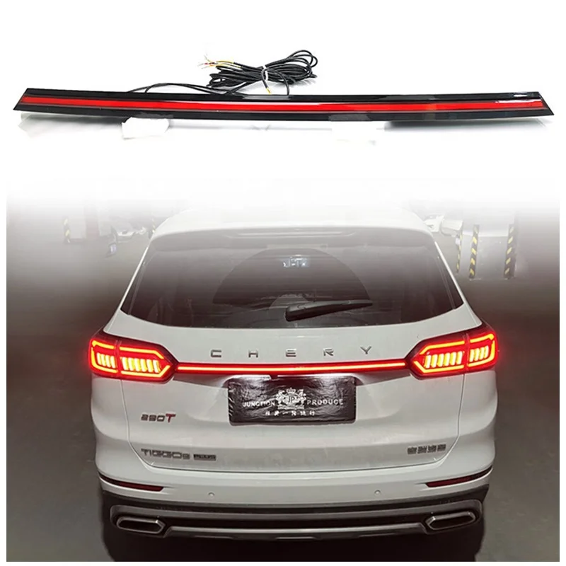 LED Rear trunk Lid through tail LIGHT For Chery Tiggo 8 plus Brake driving tail lamp Rear fog light 2021 2022 2023 2024