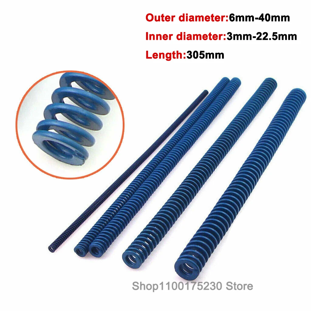 1PCS American Standard 65Mn Blue Light Load Spiral Stamping Compression Mould Die Spring Outer Diameter 6mm-40mm Length 305mm