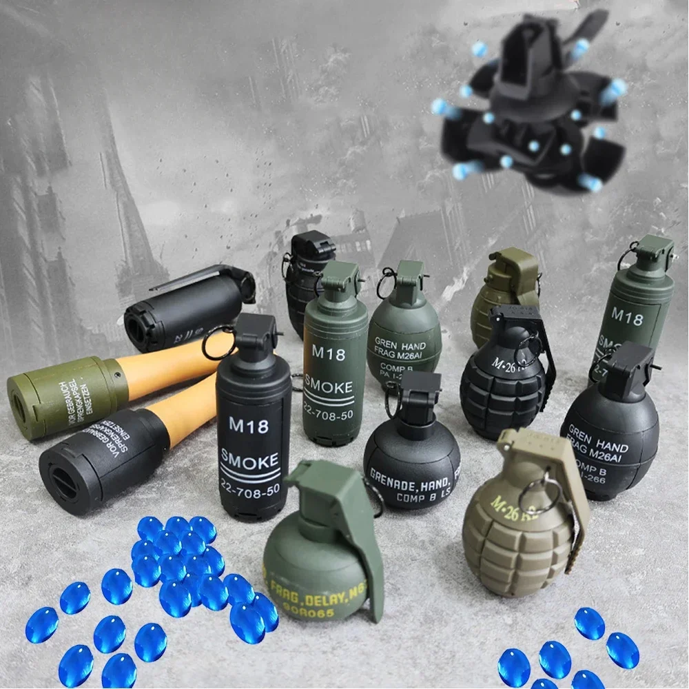 2PCS Spring Powered Impact Grenades Tactical Plastic M67 Hand Grenades Toys Model for Airsoft Paintball CS Game Role Play Prop