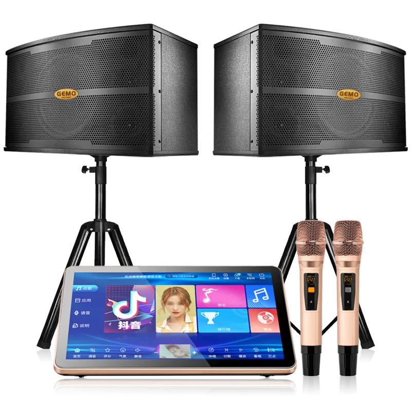 

Smart Karaoke Set White Amplifier Speaker With Wireless Microphone TV And Home Theatre Connectivity