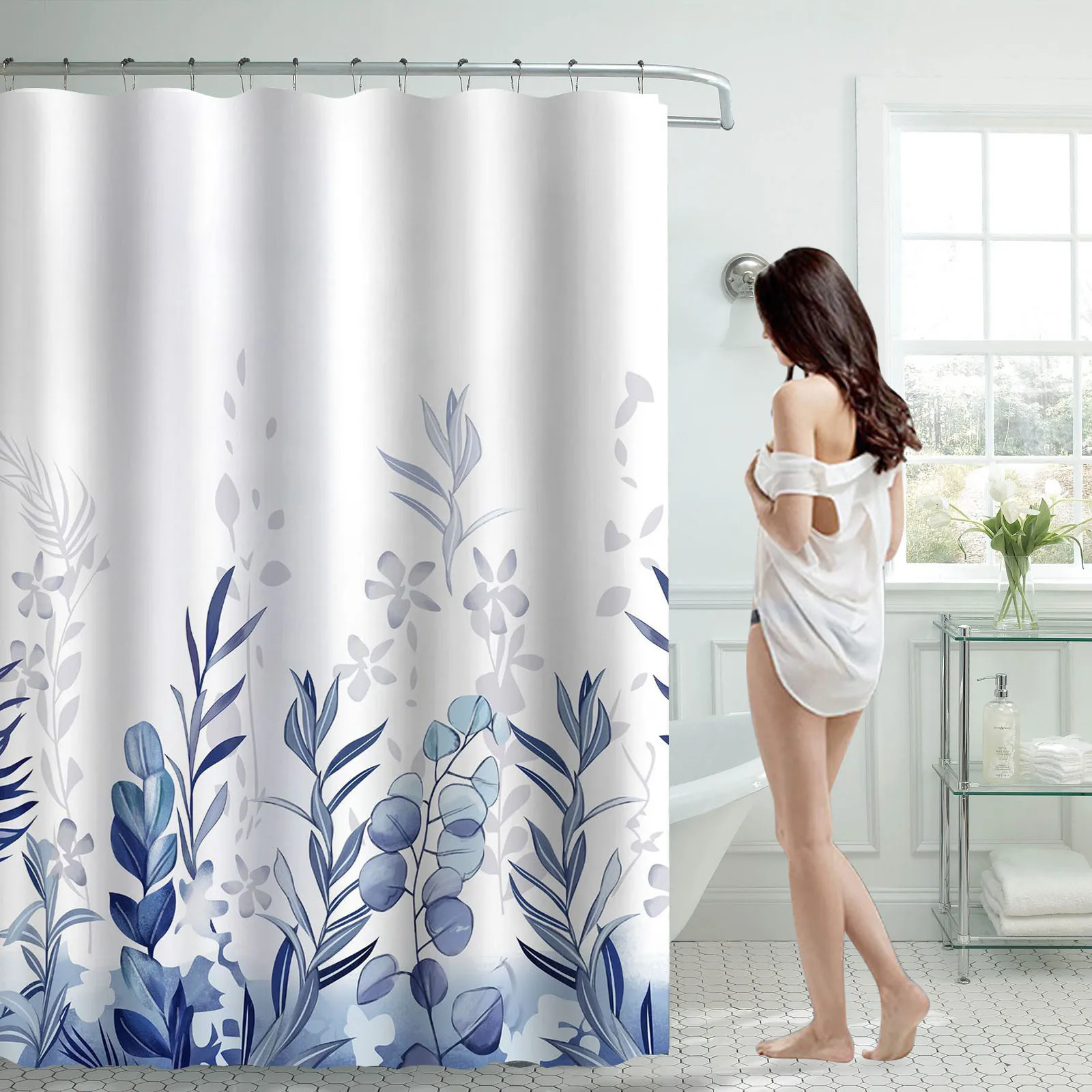 Shower Curtain 70 Inch With 12 Plastic Hooks Shower Curtain Bathroom Heavy Side Shower Curtain Machine Small Shower Curtain