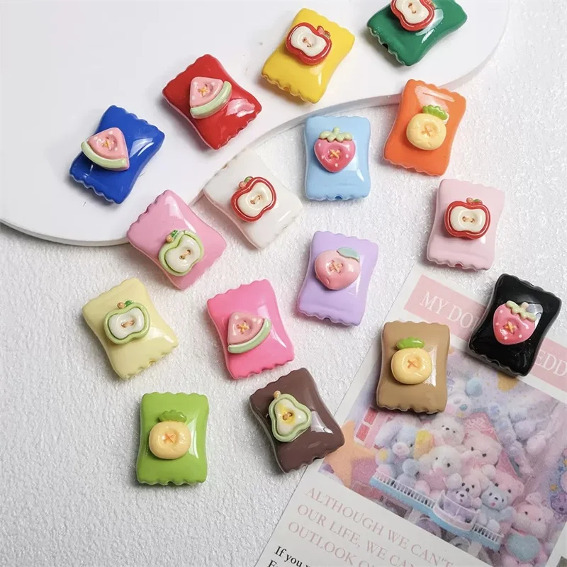 

New arrived 50pcs/lot color print cartoon candy shape acrylic straight hole beads diy jewelry garment hair accessory