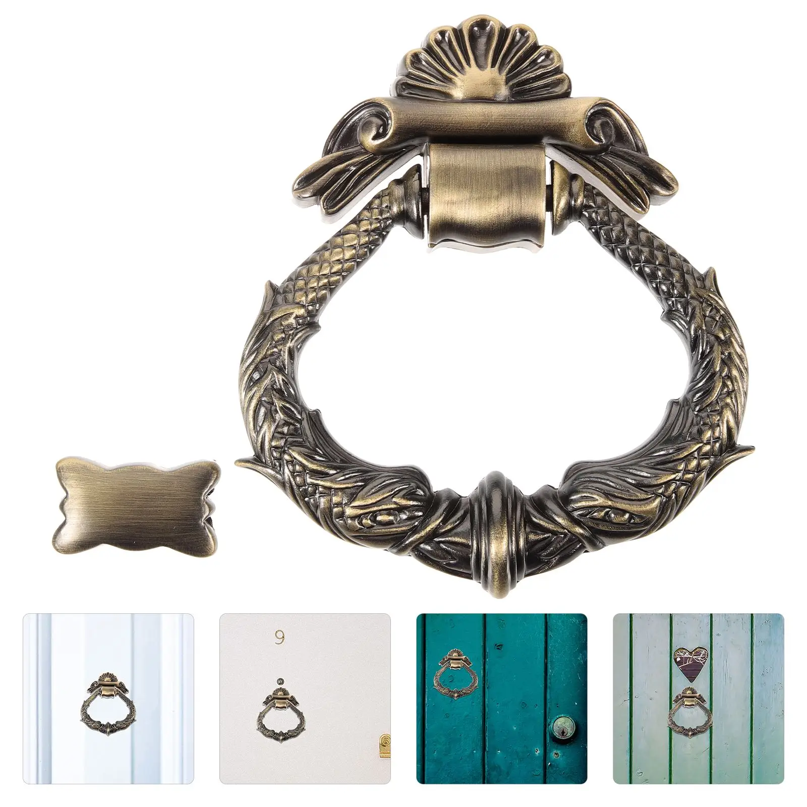 

Vintage Metal Door Knockers Zinc Alloy Decorative Front Gate Handles For Hotel Entrance Hardware Knocker Durable Smooth