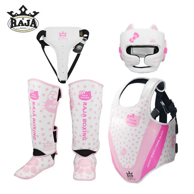 Sanrio Children Boxing Train Protective Equipment Kawaii Hello Kitty Comic Sanda Head Protection Leg Protectors Suit Sport Ware