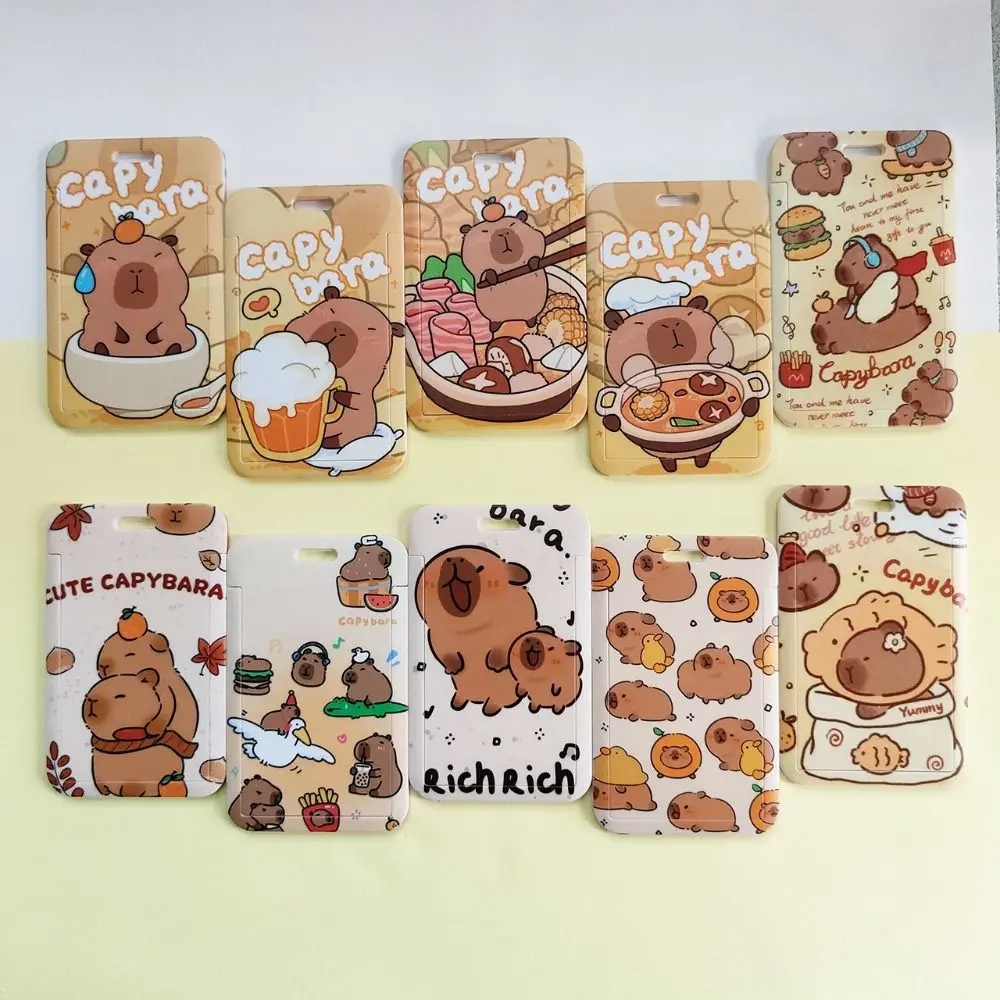 Cartoon Animal Capybara Card Holder Portable Kawaii Capybara Photocard Holder Ins Cute Capybara Bus Card Cover Students/Girls