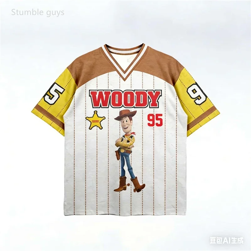 Summer Kids Cute Toy Story T-Shirt Woody Buzz Lightyear Print Short Sleeve Comfortable Soft Cartton Casual Tops