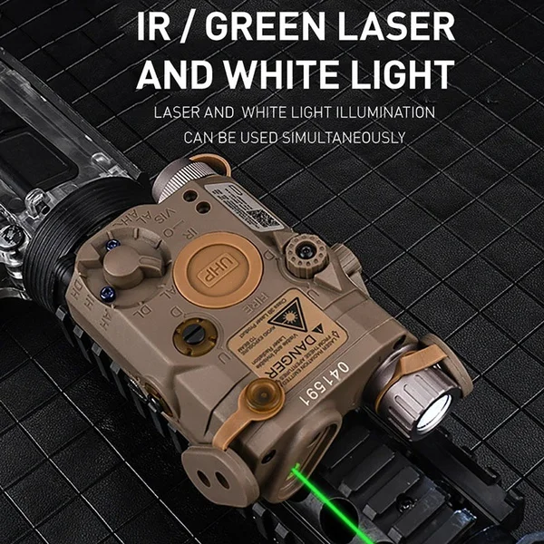 PEQ 15 Tactical Red Green Dot LED Flashlight  Scout Light with Dual Control Switch for 20mm Picatinny Rail AR15 M4