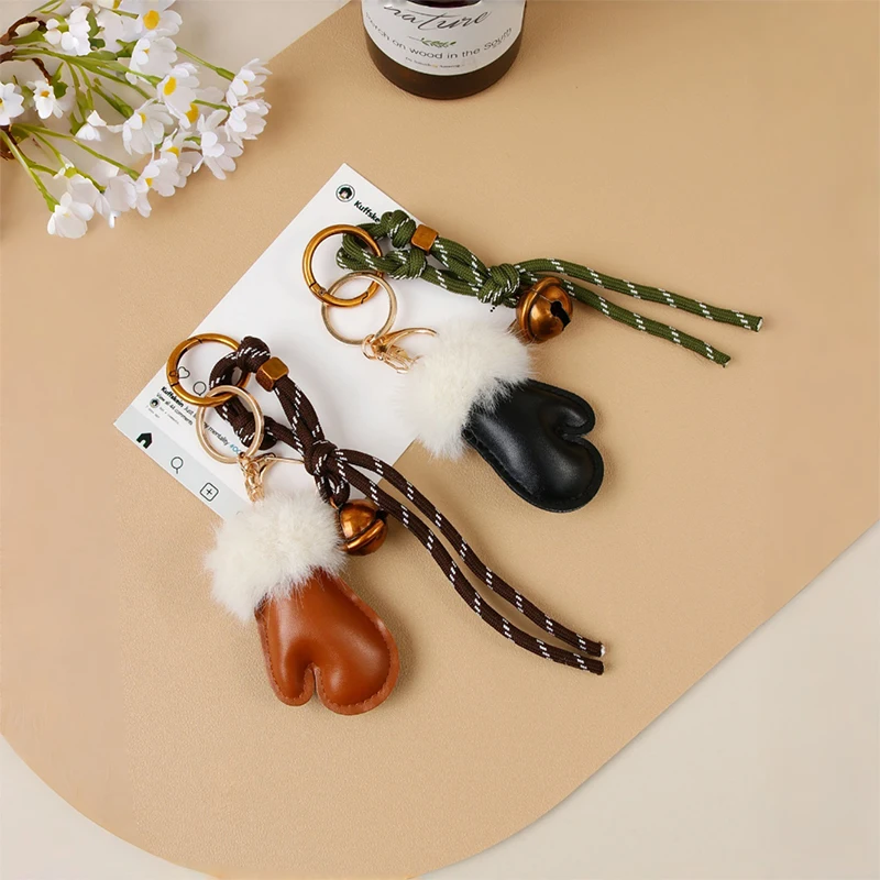 Bonito pequeno luva pingente coreano sino-tecido corda saco pingente casal chaveiro moda requintado encantos presente de natal acessórios