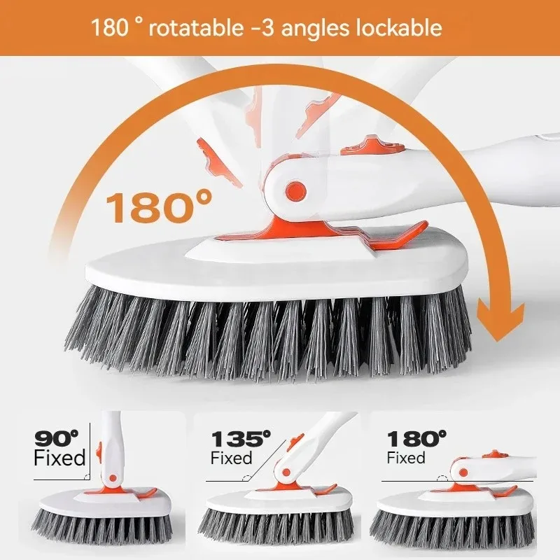 3-in-1 180° Rotating Floor Brush, Bathroom Cleaning Brush, Floor Seam Bathtub Brush, Bathroom Shower Tile Brush, Sponge Wiper