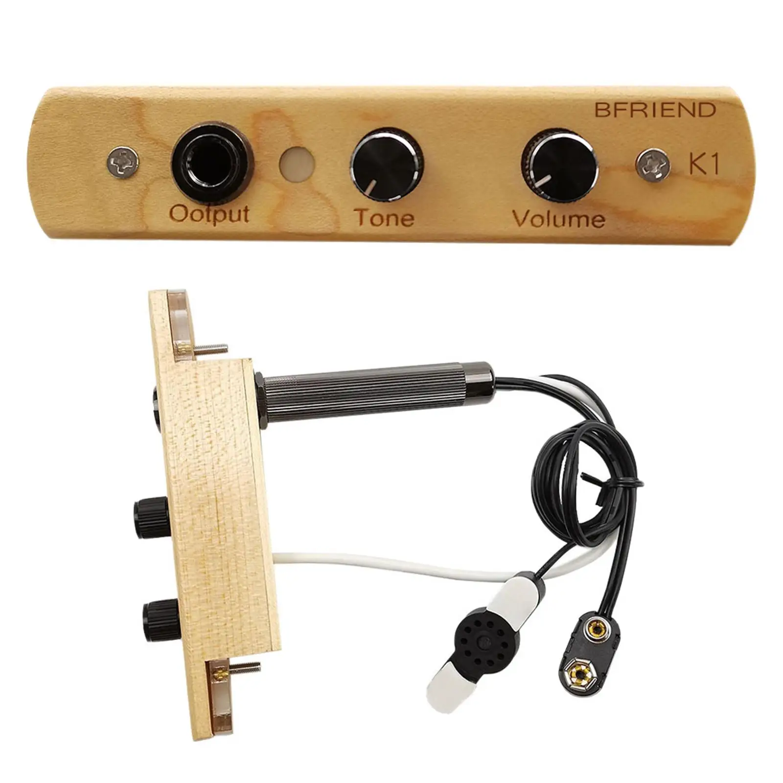 Sistema de Captación para Cajón, Color Marrón, ABS, Modelo Dual, Apto para Equipos Musicales e Instrumentos de Percusión