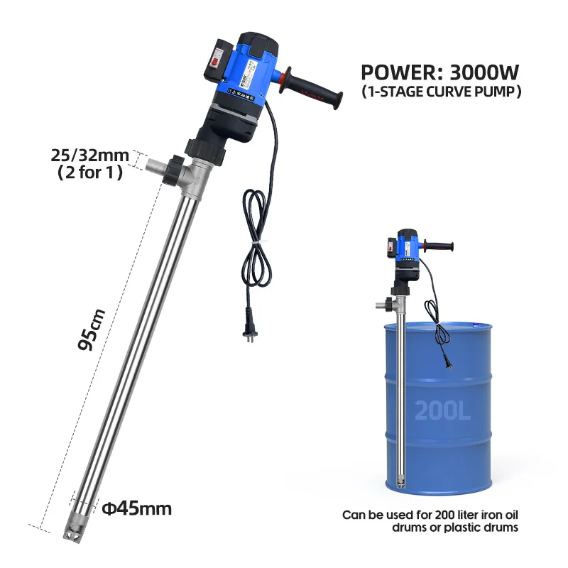 High Viscosity Stainless Steel Electric Drum Pump Food Grade Variable Speed Liquid Transfer Honey Gear Oil Bean Oil Etc