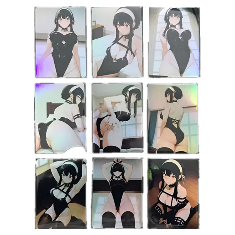 

9pcs/set Goddess Sexy Nude Cards Anime Spy Player Yor Forger Princess Thorn Homemade ACG Comic Collection Card Game Toy Gift