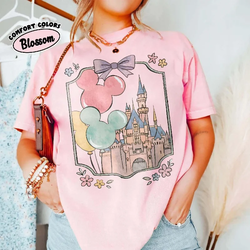 2025-26 الصيف موضة ميكي تي شيرت Y2k ميني ماوس قبعة مطبوعة 100% القطن تي شيرت مطبوع المرأة فضفاض ديزني تي شيرت #2