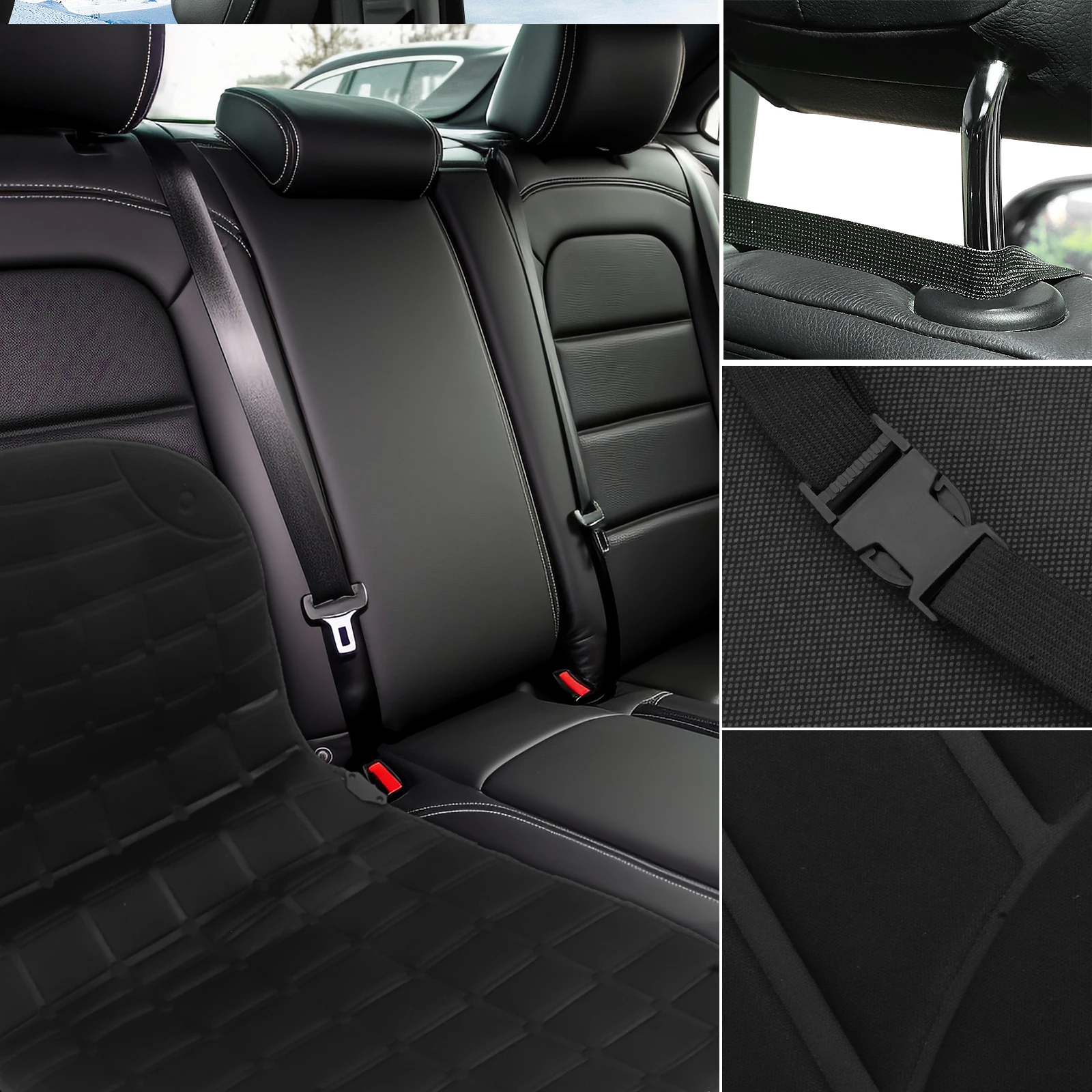 

2pcs Car Heat Automotive Knitted Fabric Vehicle 12V Fast Cover Quick Heat Dual Control Nonslip Home Vehicle