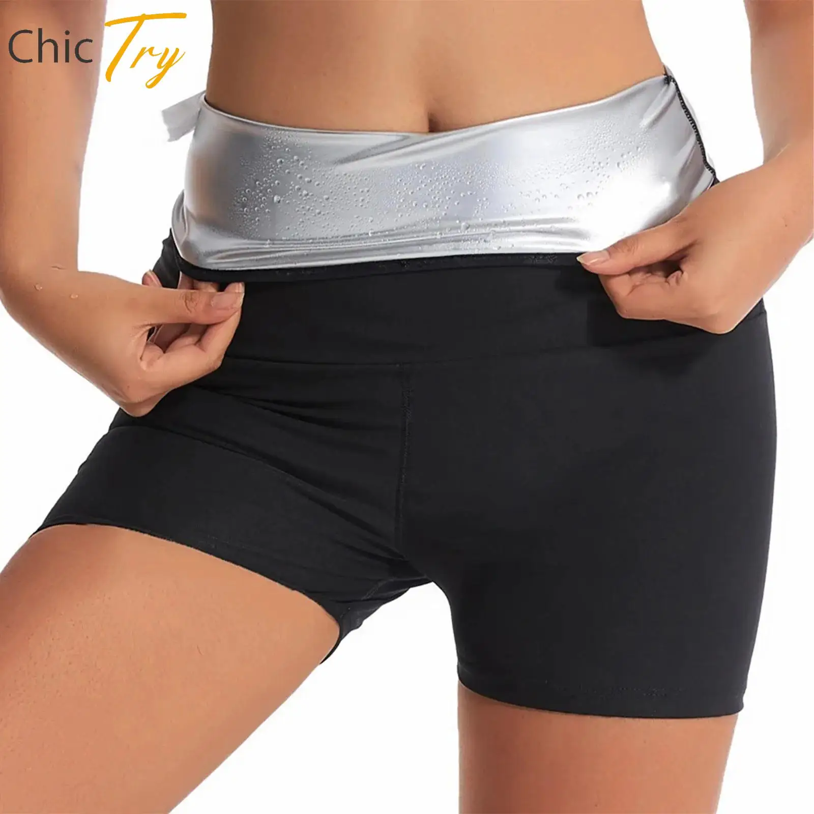 

Женские шорты для йоги, спортивные шорты для сауны, спортивная одежда для спортзала и фитнеса, шорты для тренировок с высокой талией, шорты для тренировок с контролем живота для езды на велосипеде, бега