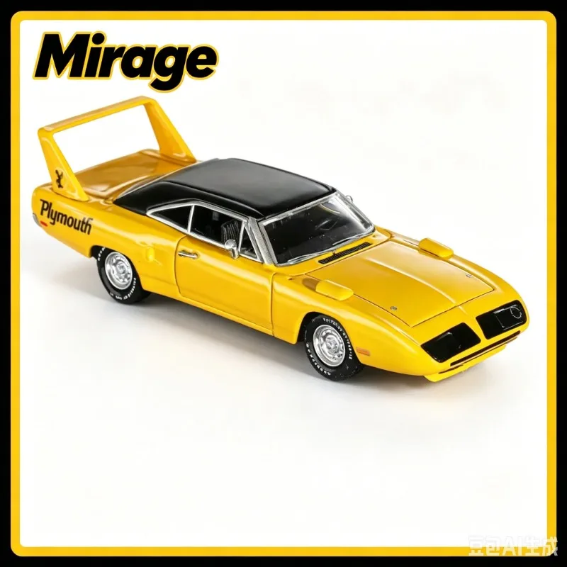 

Mirage 1:64 Plymouth Super Bird Wing Walker American muscle car alloy car model adult collectible, simulation static ornament.