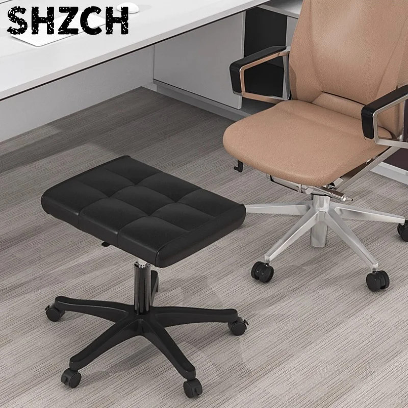 Modern Footrest Stool, Multi-Purpose Adjustable Ottoman, Plush Comfy Footstool, Office and Home Napping Stool