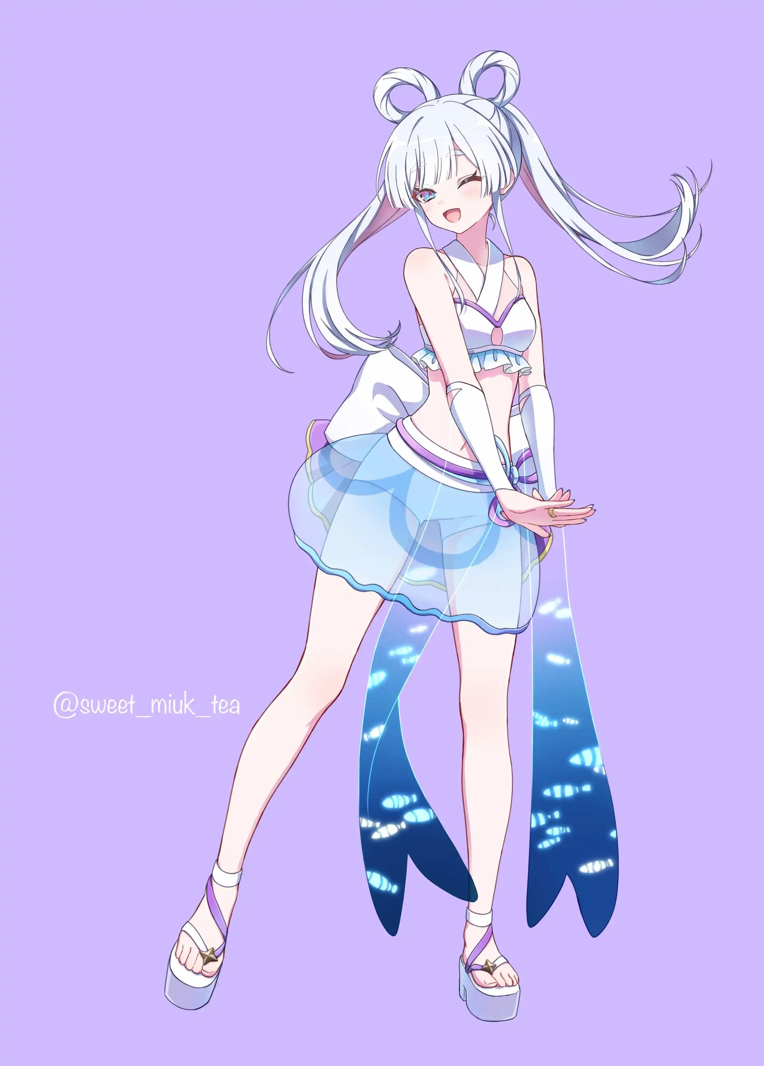 

Irelia H LOL miku fan art cosplay costume custom size made anime game swimsuit shoes