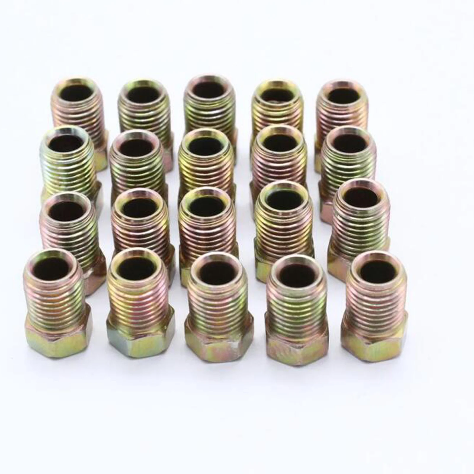 20 Pieces 3/8-24 Inverted Flare Tube Nuts Assortment for 3/16 inch Tube SI-AT11304 Gold Zinc 785-460 Car Supplies Nut 0.39 inch