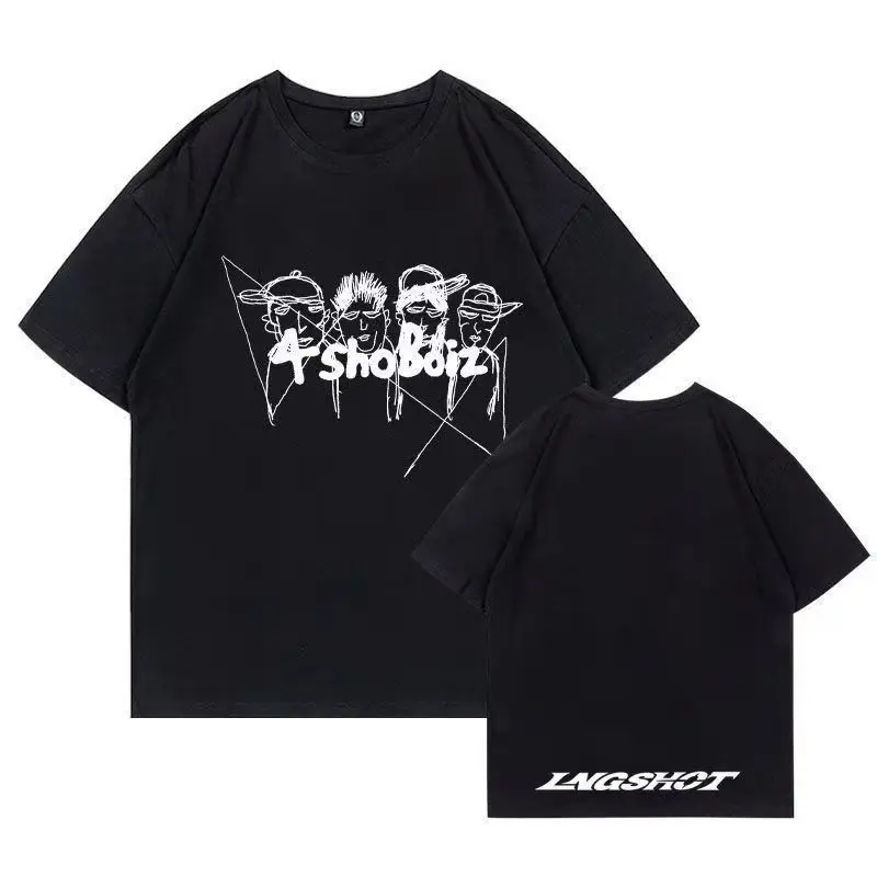 Lngshot Park Jae-beom short sleeve pure cotton T-shirt,fan support same style,dopamine,loose and simple summer printed basic tee
