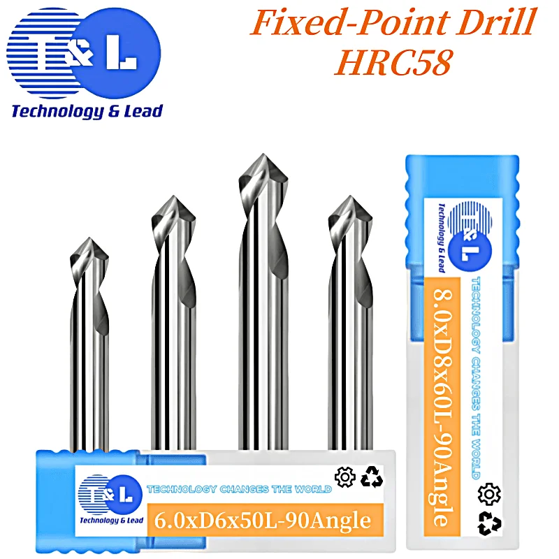 HRC58 tungsten steel hard alloy fixed point drill 60 ° 90 ° 120 ° chamfer cutter CNC center drill steel aluminum centering drill