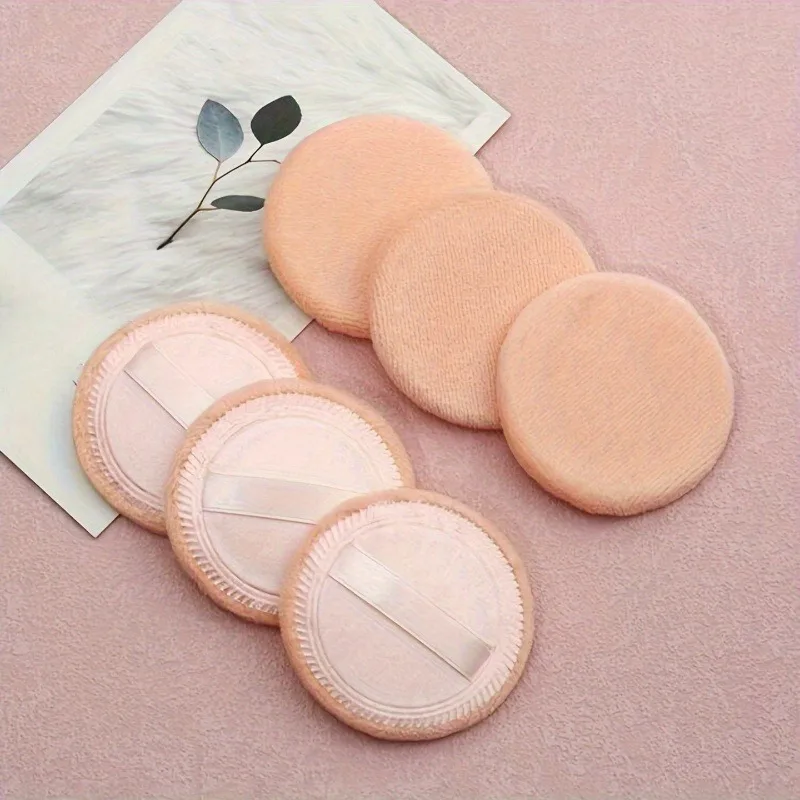 5Pcs Loose Powder Makeup Powder Suede Puff Flocking Loose Powder Puff Honey Powder Puff Dry Powder Makeup