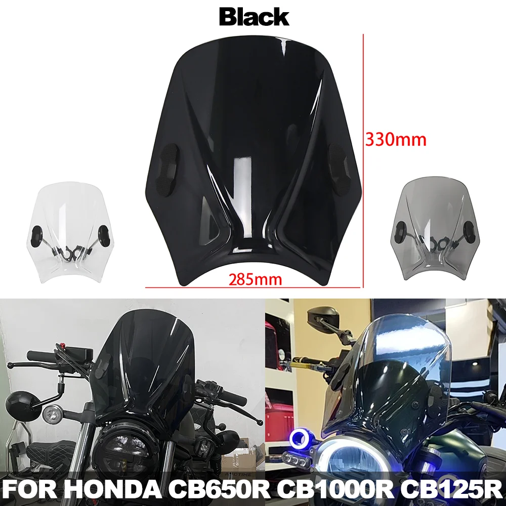 

Для HONDA CB650R CB1000R CB125R универсальные чехлы на лобовое стекло мотоцикла, круглые фары, уличные велосипеды, передний дефлектор ветрового стекла