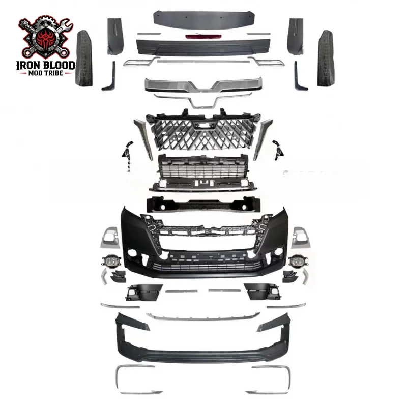 

Suitable for Toyota Hiace Modified WD Surround Large Middle Grille Front Bumper Spoiler