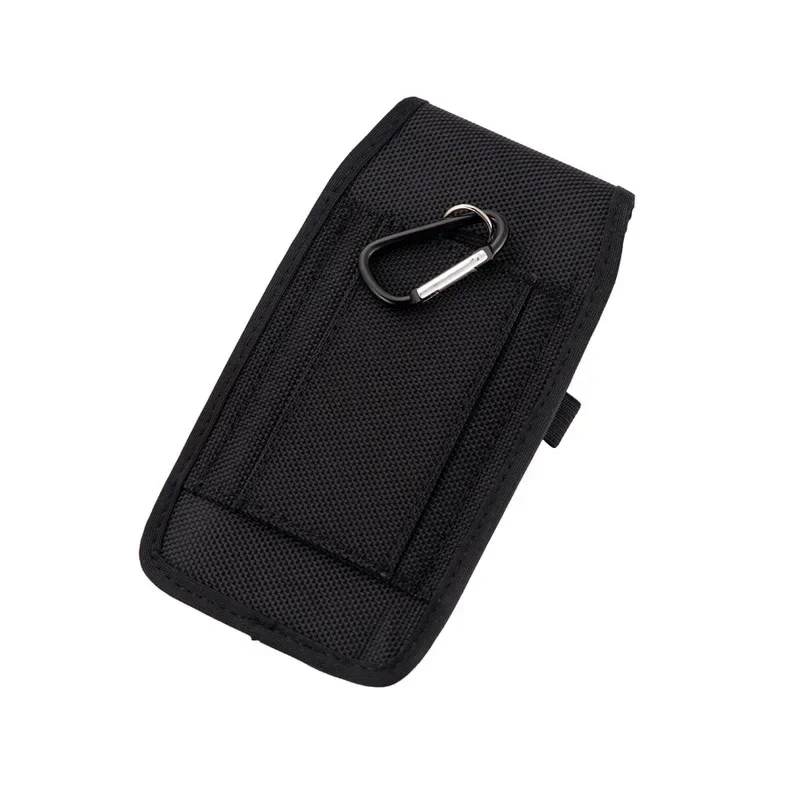 Unisex Black Oxford Nylon Vertical Men's Wear Belt Fanny Waist Pack Universal Cellphone Mobile Phone Pouch Belt Clip Waist Bags