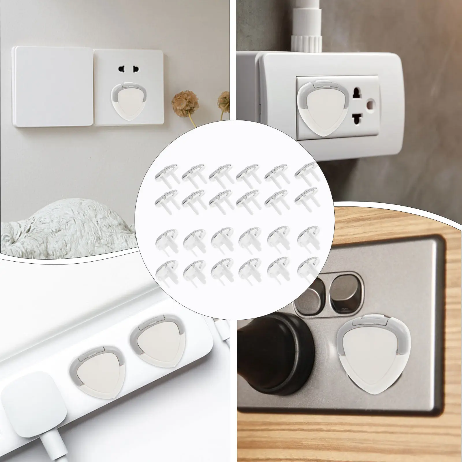 

24Pcs Child Proof Outlet Covers ABS Insulation Plug Cover for Baby Safety Socket Protector Hard to Remove by Kids Smooth Finish