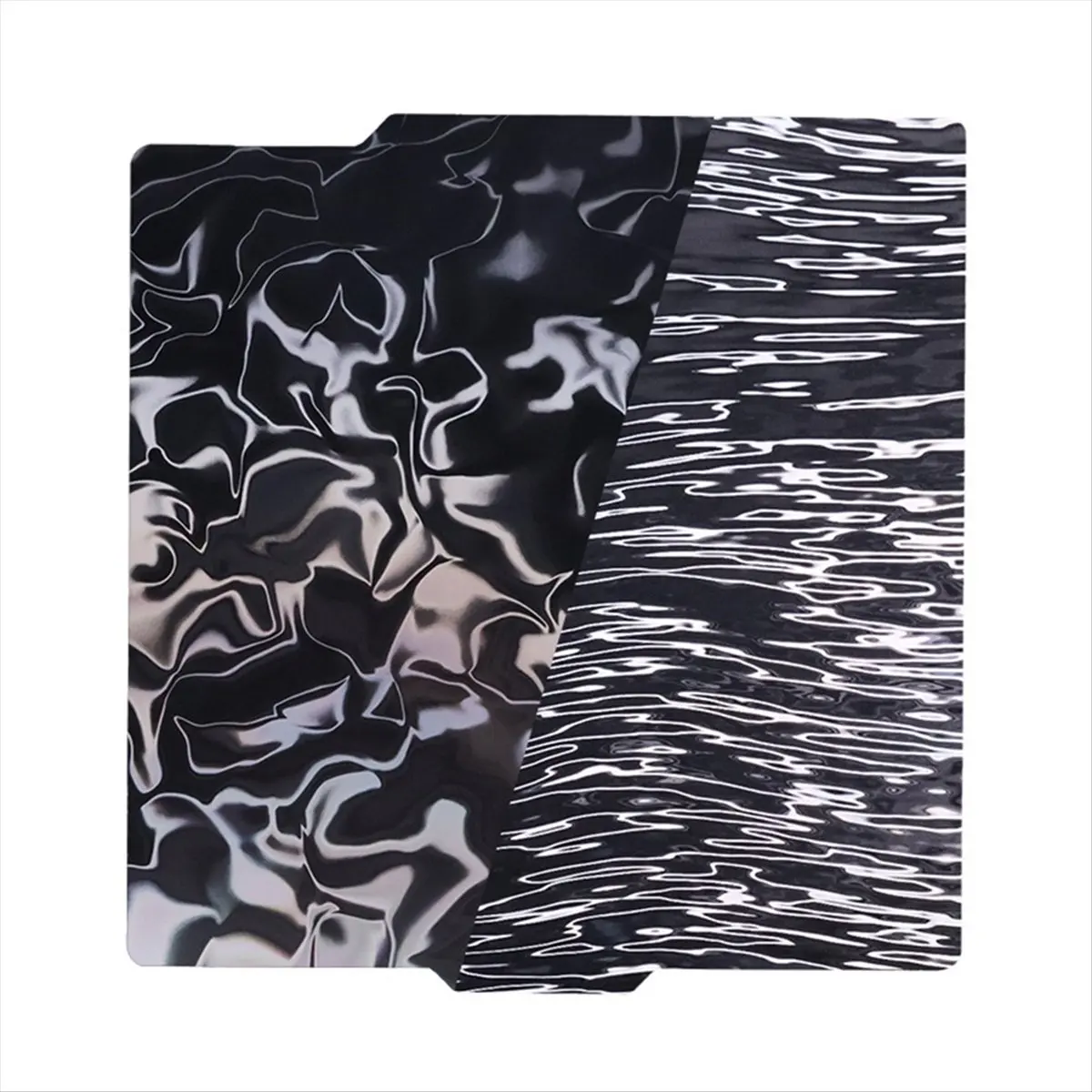 ABJS Smooth PER Build Plate for X1/X1C/X1E/A1/P1P/P1S,Flexible Abstract Water +Wood Grain PER Effect Sheet