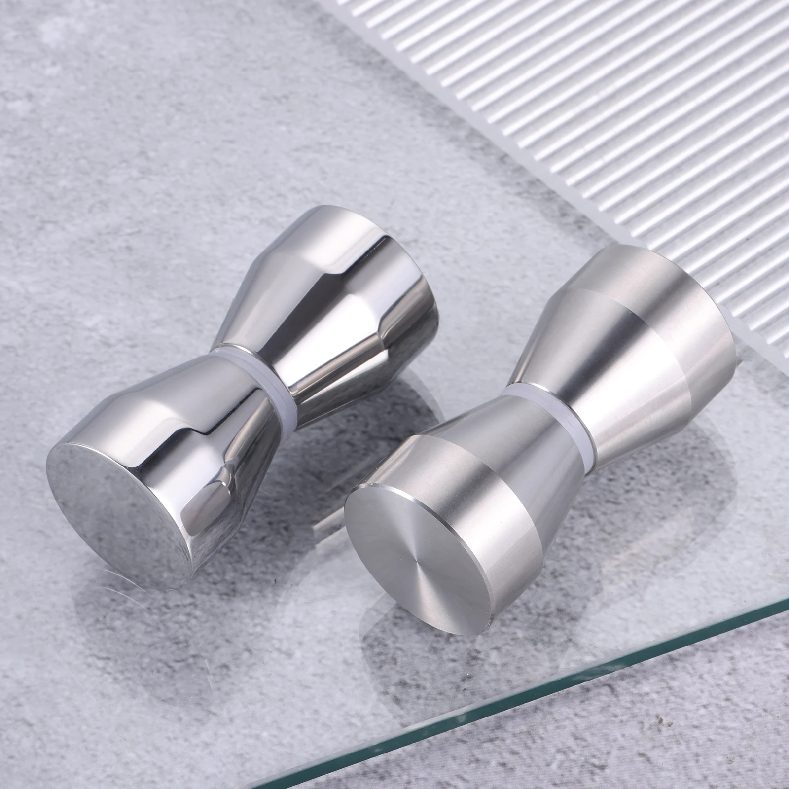 1pc Stainless Steel Shower Door Handle for 6mm to 18mm Thickness Glass Kitchen Cupboard Bathroom Sliding Door Knob Handles