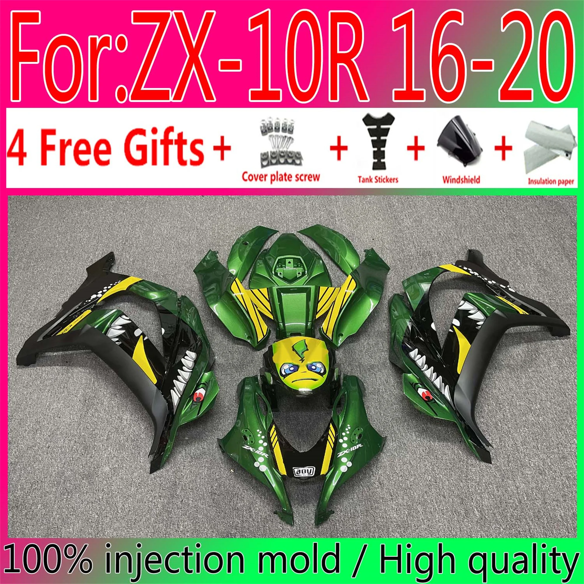 

New Motorcycle Injection Full Fairings For Kawasaki ZX-10R ZX10R 2016 - 2020 16 17 18 19 20 Bodywork Fairing